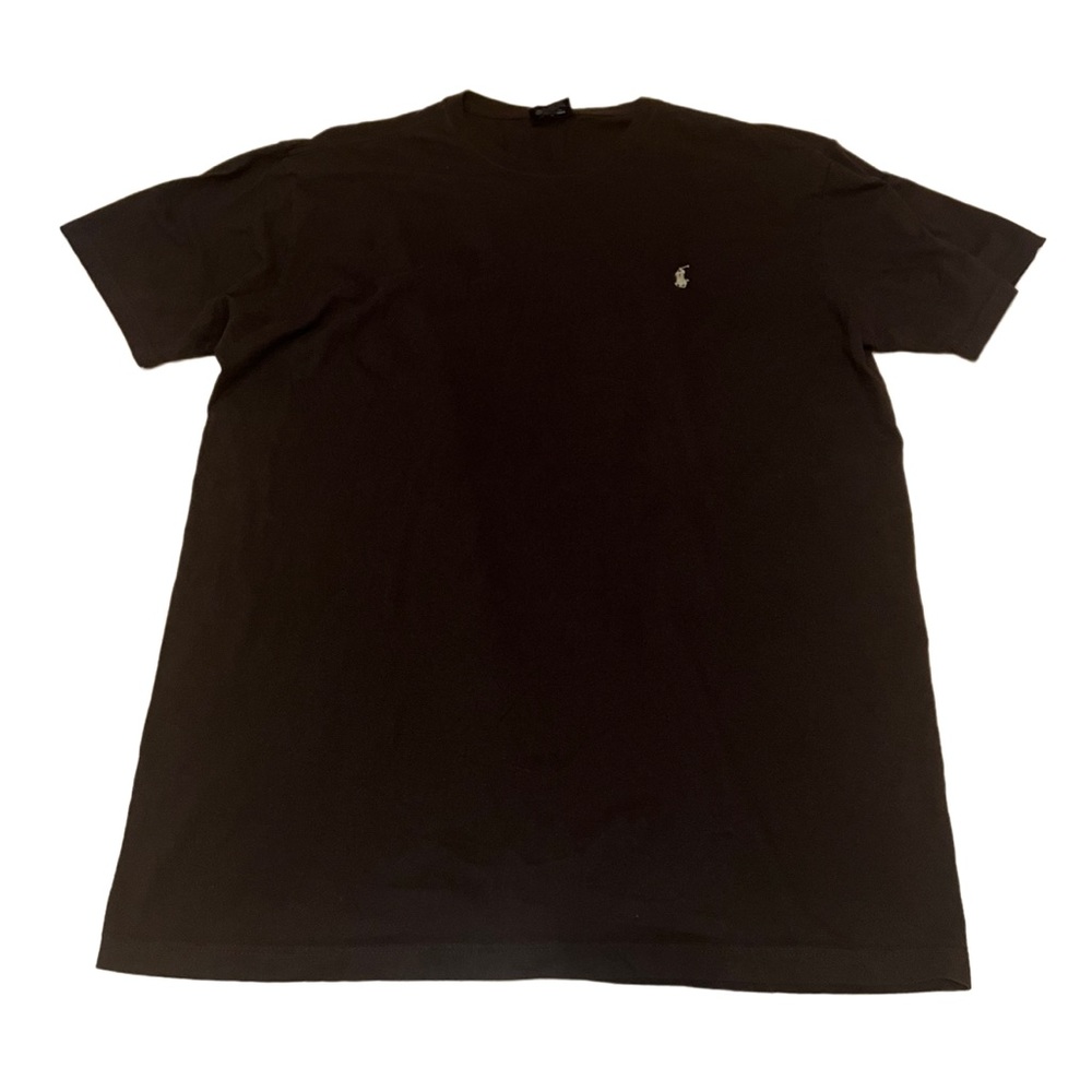 ralph lauren dark brown tee, beige horse